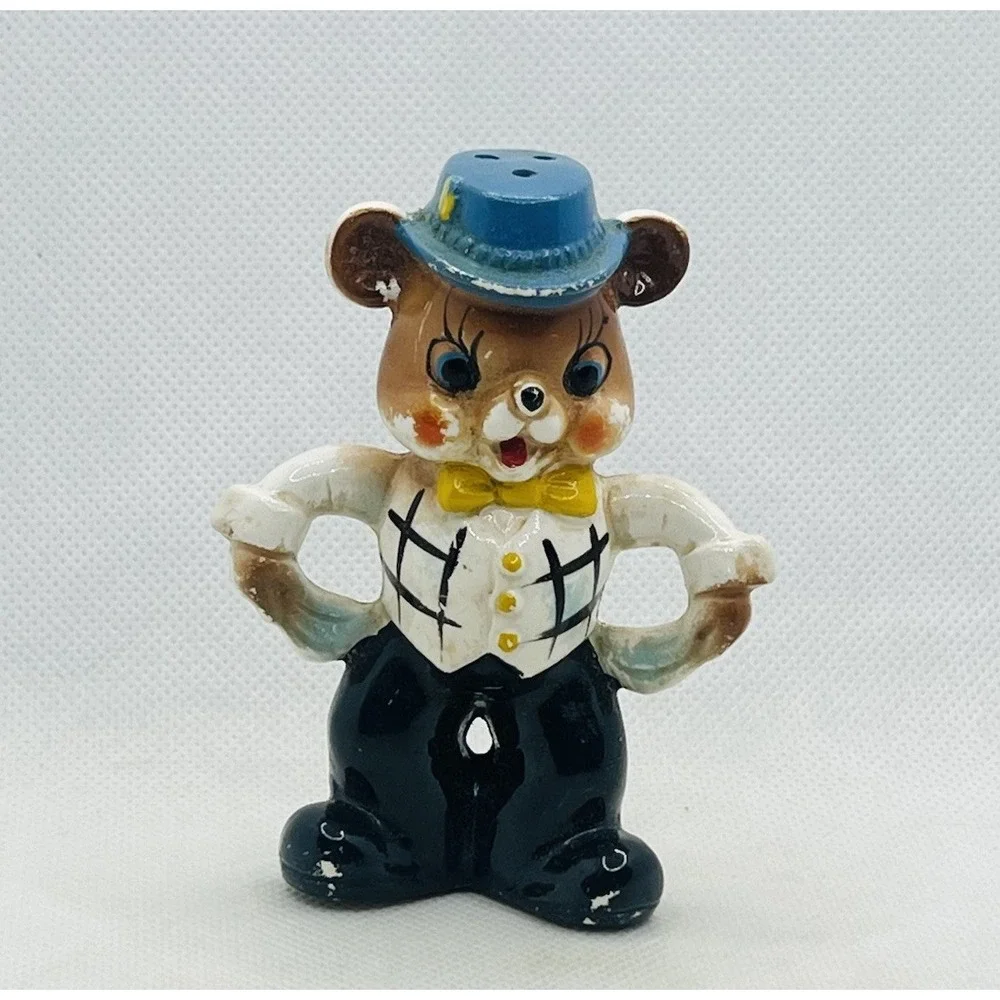 Vintage Mouse Ceramic Salt or Pepper Shaker Made in Japan 1960s Anthropomorphic